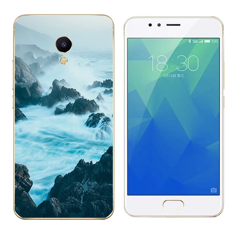 Cases for Meizu M5S mini Golden Printing Meilan5S Phone Shell Transparent 5.2 inch Soft Silicone Meizu5s |