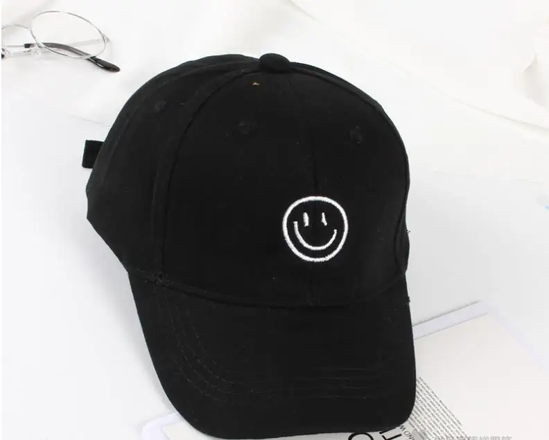 Smile black Новинка года, Детские кепки-бейсболки высокого качества, Модная Джинсовая с надписью, джинсовая кепка для маленьких мальчиков и девочек, солнцезащитная Кепка для От 2 до 7 лет - Цвет: Smile black