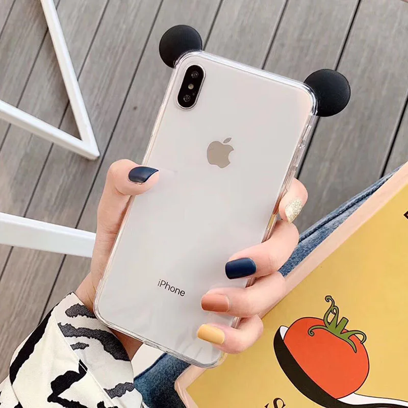 3D чехол с милыми пандами для телефона iPhone 6 6s 7 8 Plus X XR XS Max Прозрачная мягкая задняя