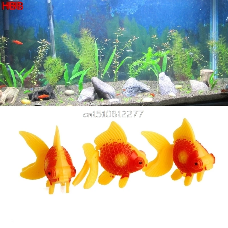 3 шт. аквариумные рыбки пластиковые плавательные золотые искусственные