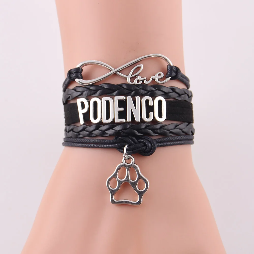 Маленький MingLou Infinity love браслет podenco dog pet амулет лапа кожаные мужские браслеты и