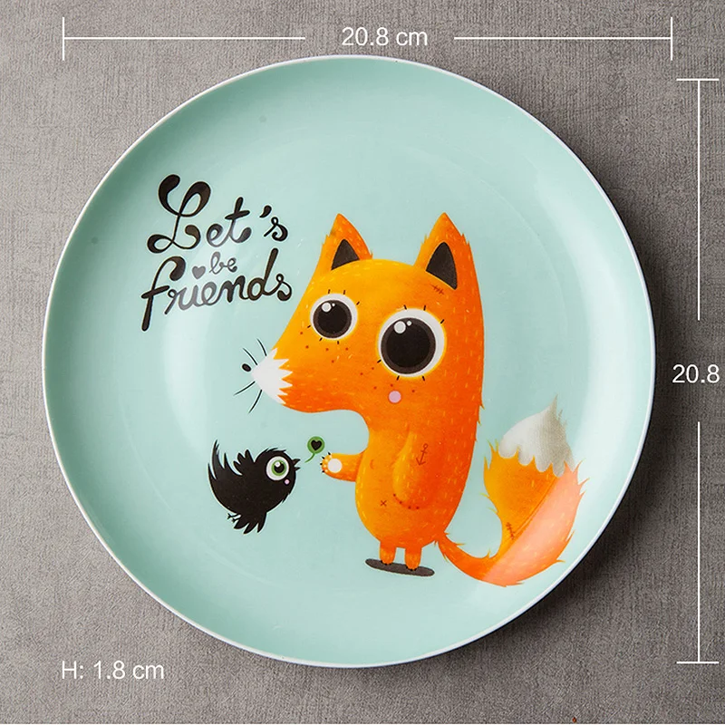 8-дюймовые керамические блюда и тарелки костяная китайская лисица мультяшный