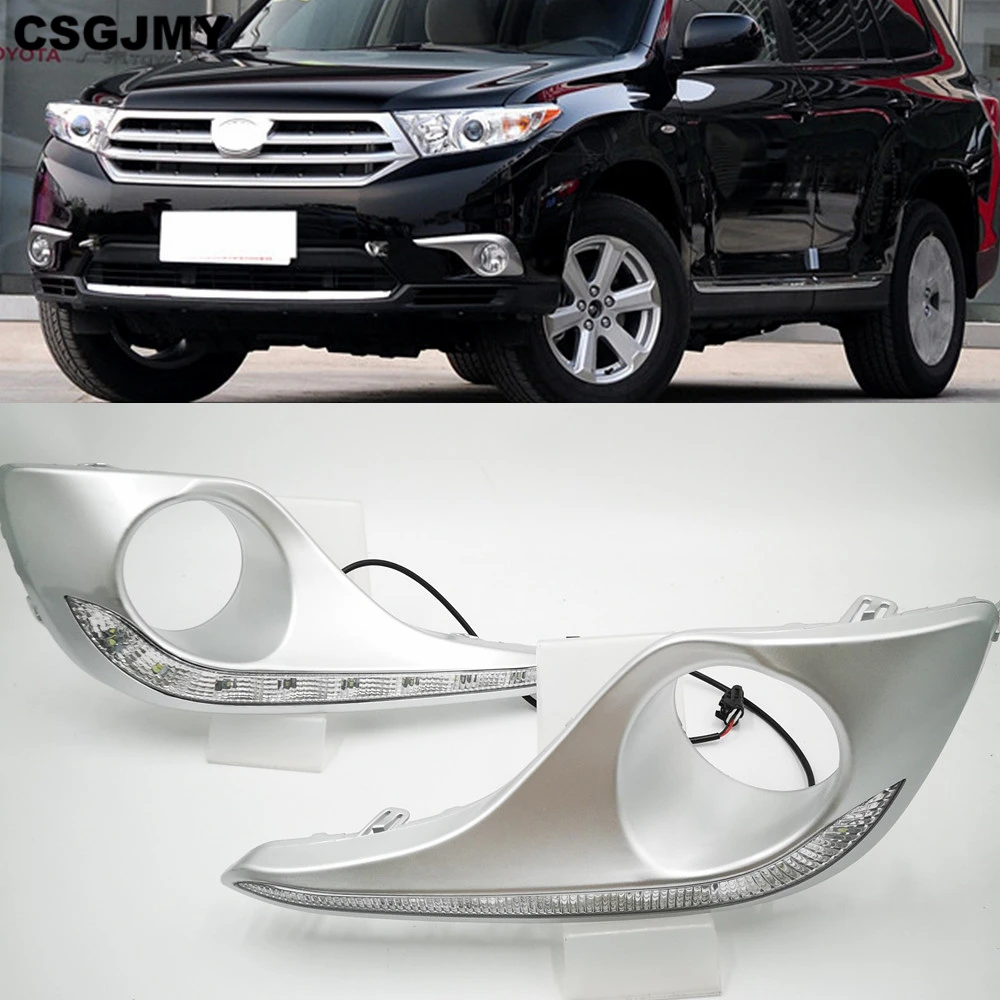 CSGJMY 1 комплект DRL для Toyota Highlander 2012 2013 2014 дневные ходовые огни противотуманная фара