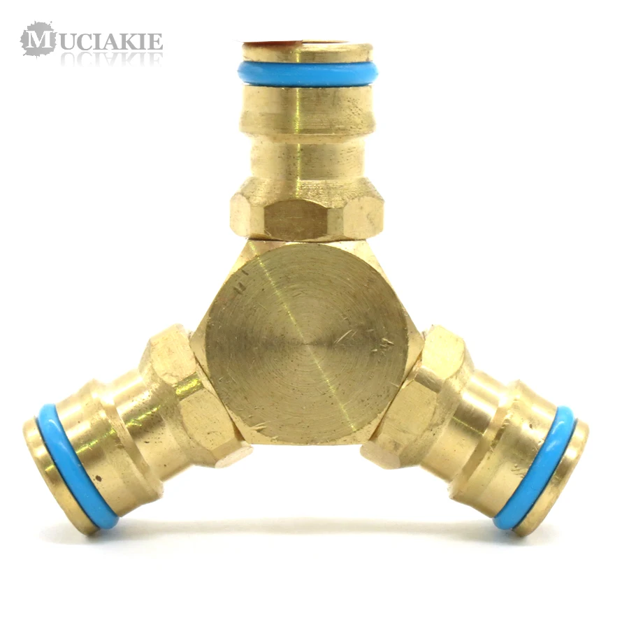 

MUCIAKIE 1PC Y-type Copper Equal Tee Nipple Connecter 16mm Water Split Garden Irrigation Water Gun Fitting Tap Joint Diversion