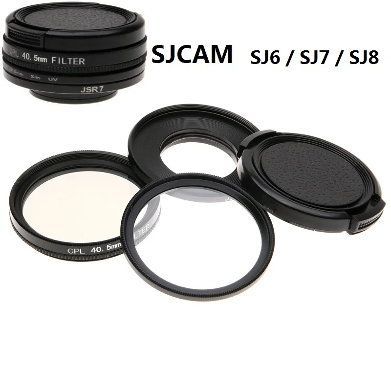 New SJCAM Accessories 40.5mm CPL Filter+Slin UV Filter+Lens Cap for SJ6 Legend/SJ7 Star/SJ8 pro/Air Action Camera Lens Protector