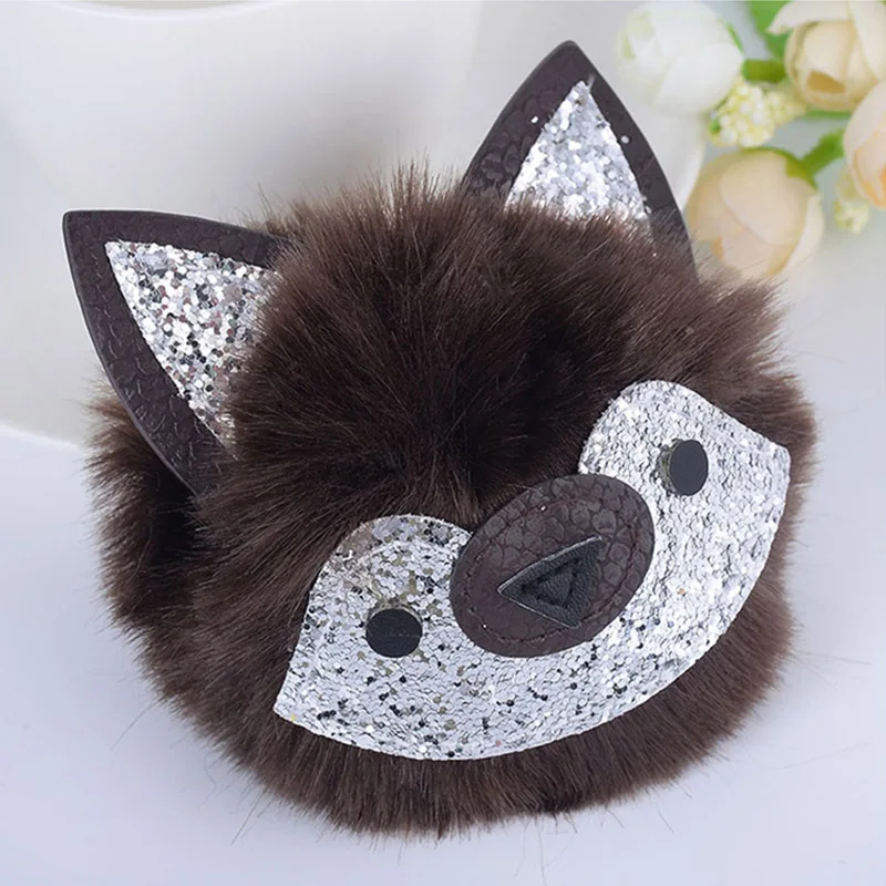 Женский брелок с меховым помпоном милый копилка брелки для ключей держатель