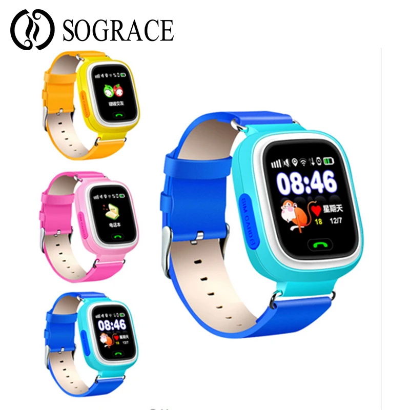 Sograce Смарт часы для детей Q90 умные на системе андроид с мобильными