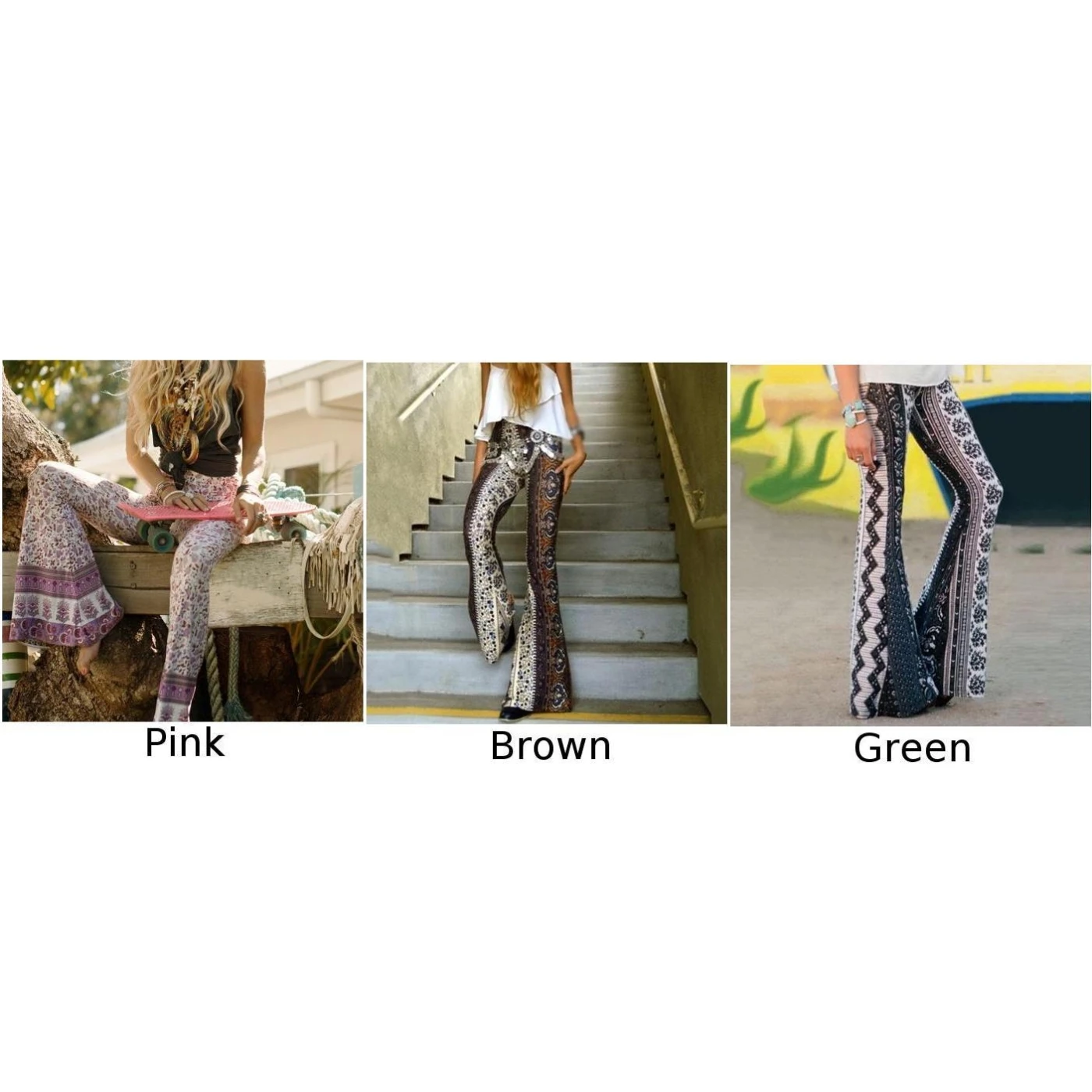 Женские цветочные расклешенные широкие брюки Boho Palazzo Bell богемные повседневные брюки