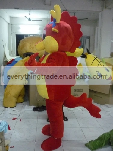 New arrival 2014 Adult lovely cartoon big eyes little red dragon mascot costume fancy dress party costumes adult size | Тематическая