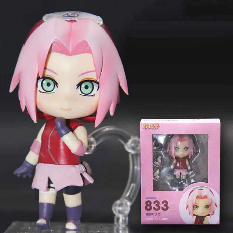 sakura with box Nendoroid Наруто Shippuden Kurama кьюби Наруто 682 Саске 707 Учиха Итачи 820 Какаши 724 Харуно Сакура 833 игрушка фигурка - Цвет: sakura with box