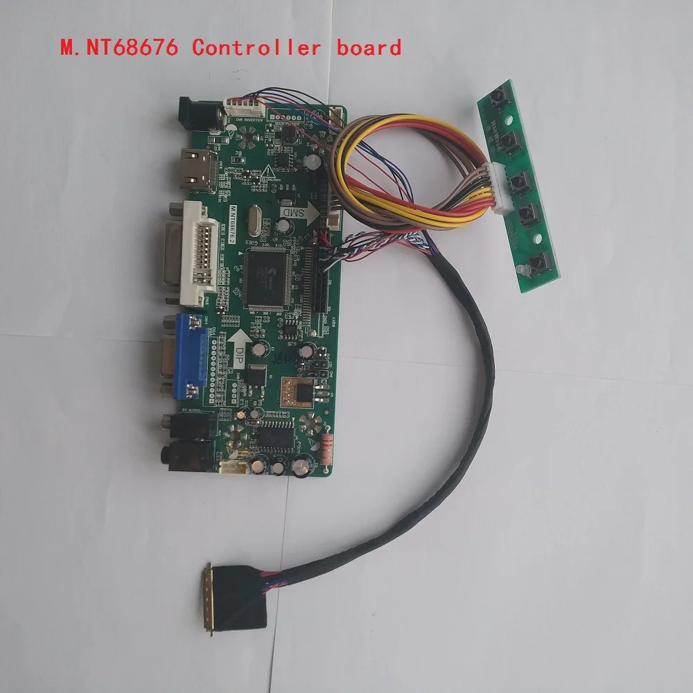 

M.NT68676 VGA LCD DVI HDMI LED audio LVDS controller diy board kit for LP133WH2-TLHA 1366*768 40pin panel monitor 13.3"