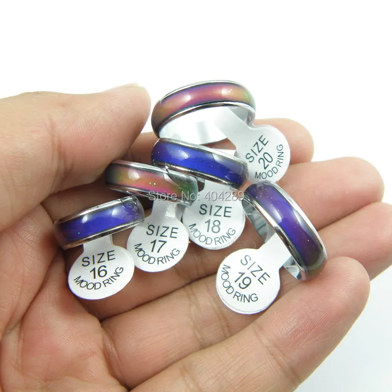 Хорошее качество! 100 шт. 6 мм толстые кольца для настроения Меняющие цвет кольцо
