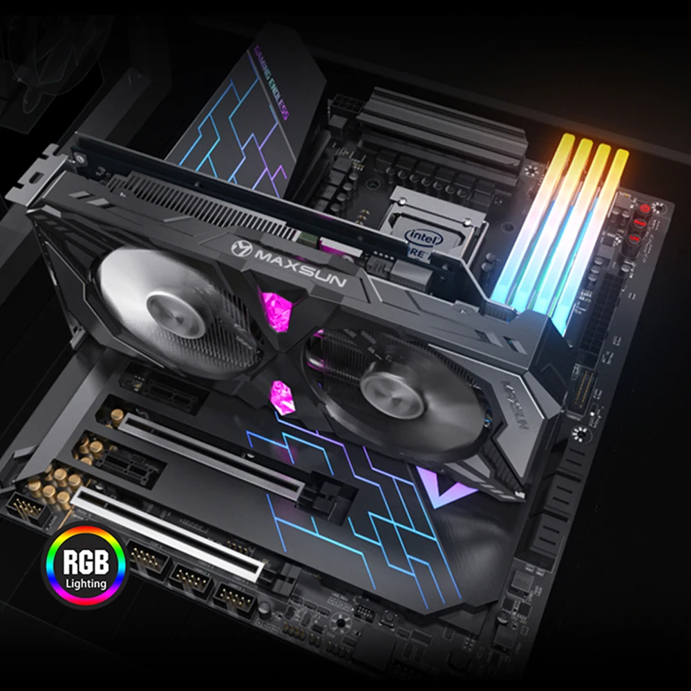 MAXSUN видеокарты GTX 1660 Терминатор 6G 192bit NVIDIA GDDR5 8000 МГц 1530 1785 HDMI + DP DVI Настольный