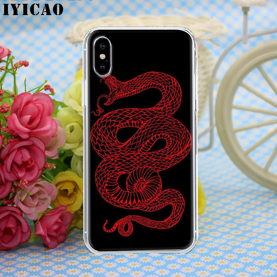 IYICAO цветок дракон змея жесткий чехол для iPhone 4 4S 5 5S Se 6 7plus 8 8Plus X XS MAX XR 6s Plus 11 pro max |