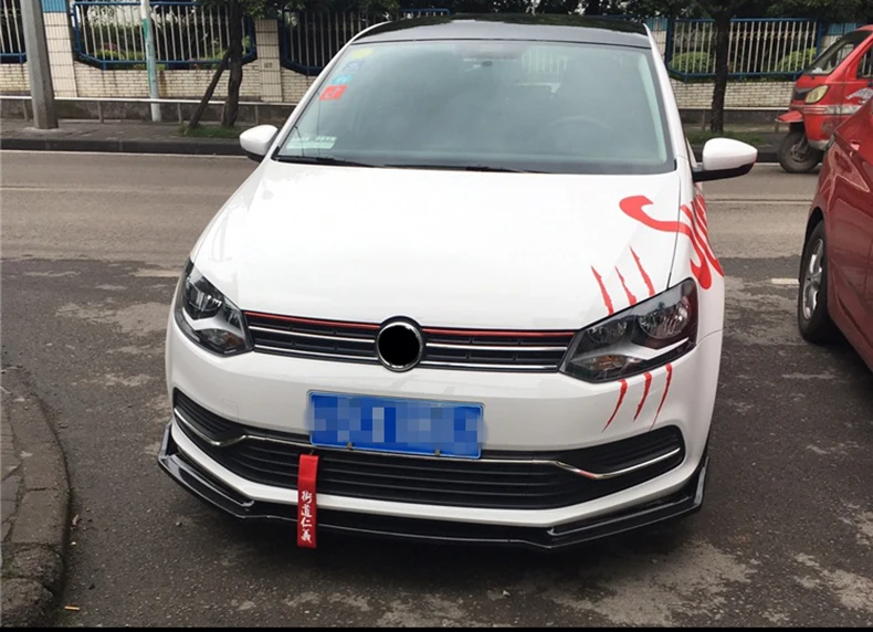 Для VOLKSWAGEN POLO- автомобильный комплект кузова переднего бампера для губ Диффузор протектор спойлер крышка отделка автомобиля Стайлинг автозапчасти