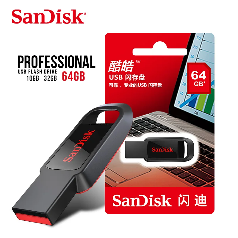 SanDisk USB Диск флеш-накопитель 32 Гб 64 ГБ 8 ГБ 16 ГБ Флешка CZ61 USB 2,0 карта памяти USB флеш-накопитель 128 ГБ