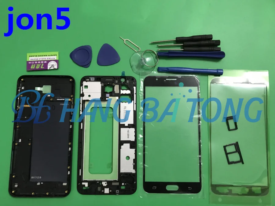 Полный корпус для samsung J5 Prime G570 G570F G570DS, передняя средняя рамка, рамка, задняя крышка батареи, чехол на дверь с боковыми кнопками