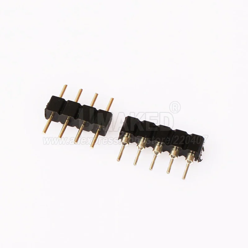 200 шт. 4pin RGB Разъем, 4 pin игла, мужской тип двойной 4pin, небольшая часть для 3528 5050 Светодиодная лента RGB светильник