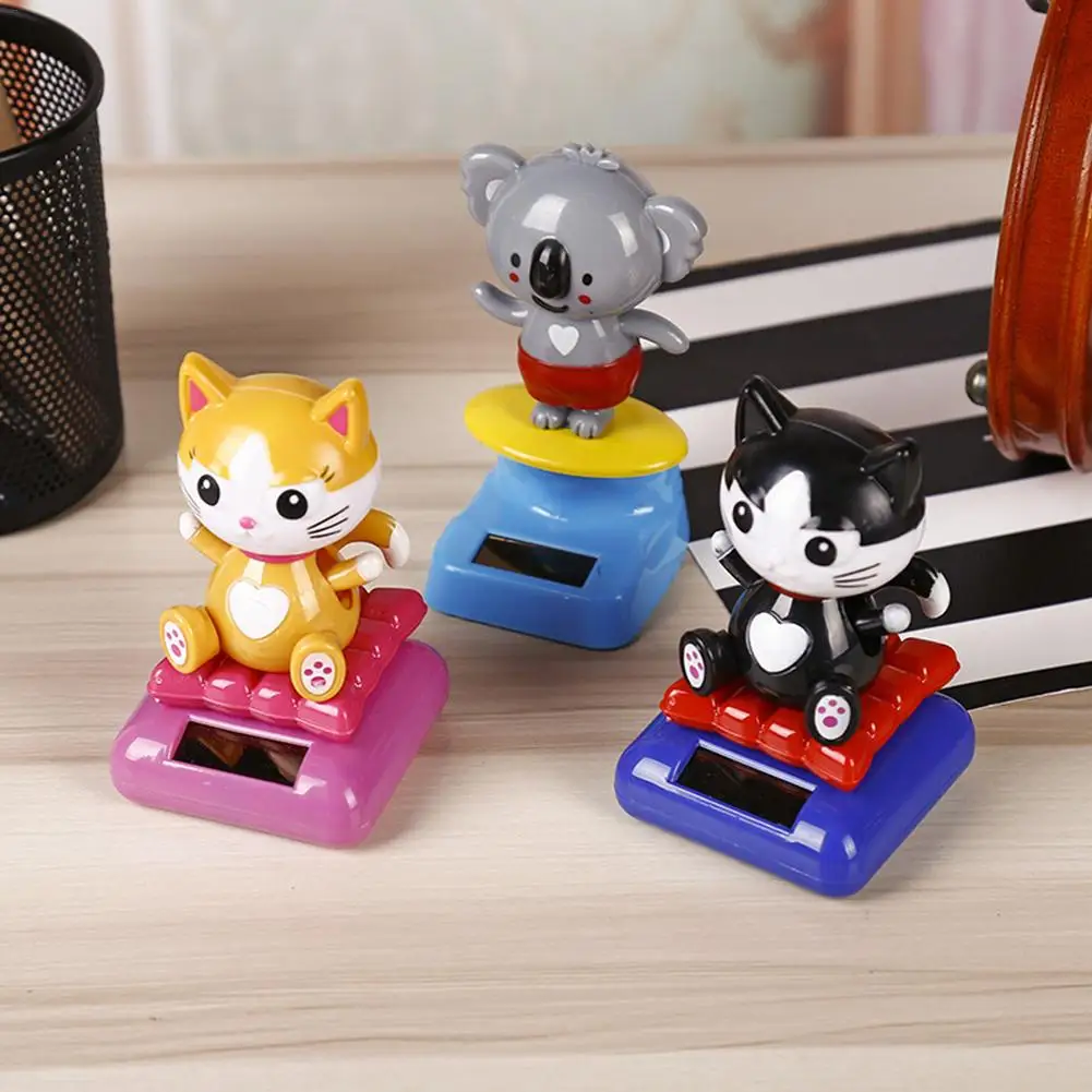 Solar Shaking Head Lucky Cat Innovative Powered Car Decoration Cartoon Doll Dashboard Interior Accessories | Автомобили и