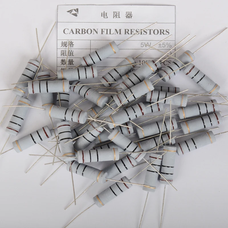 

152PCS/LOT 5W 5% 1R-1M 76Values*2 Carbon Film Resistor Kit Metal Oxide Film Resistors PACK Set