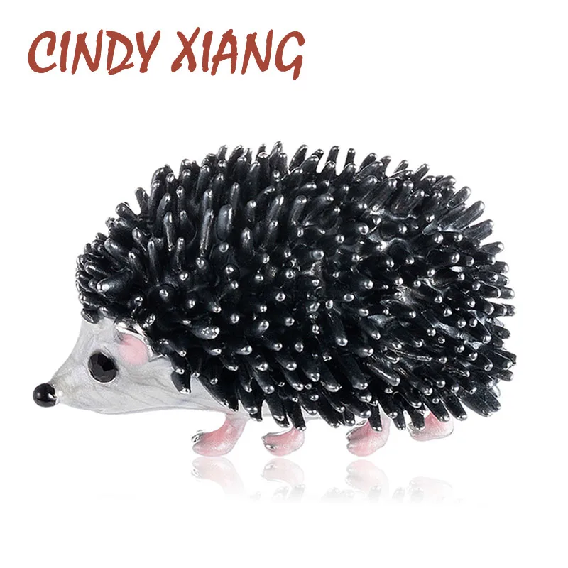 CINDY XIANG, черная эмаль, ежик, броши, дикобраз, булавка, Детское пальто для сумки, бейджи, модное ювелирное изделие, Милая брошь в виде животного, броши унисекс
