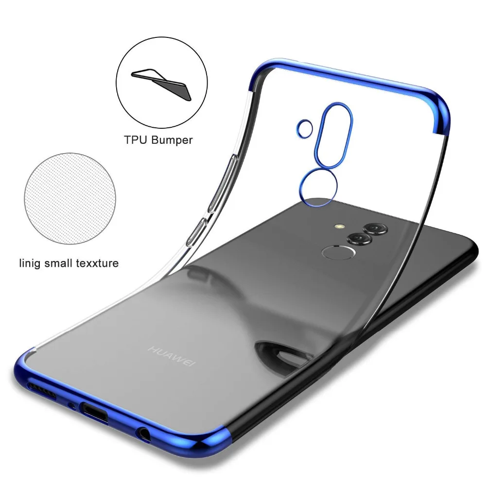 Для Huawei Mate 20 Lite чехол бампер прозрачное покрытие TPU мягкий силикон тонкая задняя