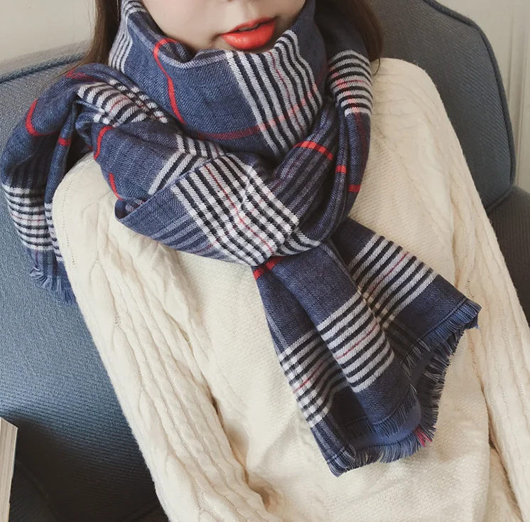 Chanycore студенческий зимний шарф в полоску кашемировые женские шарфы из пашмины