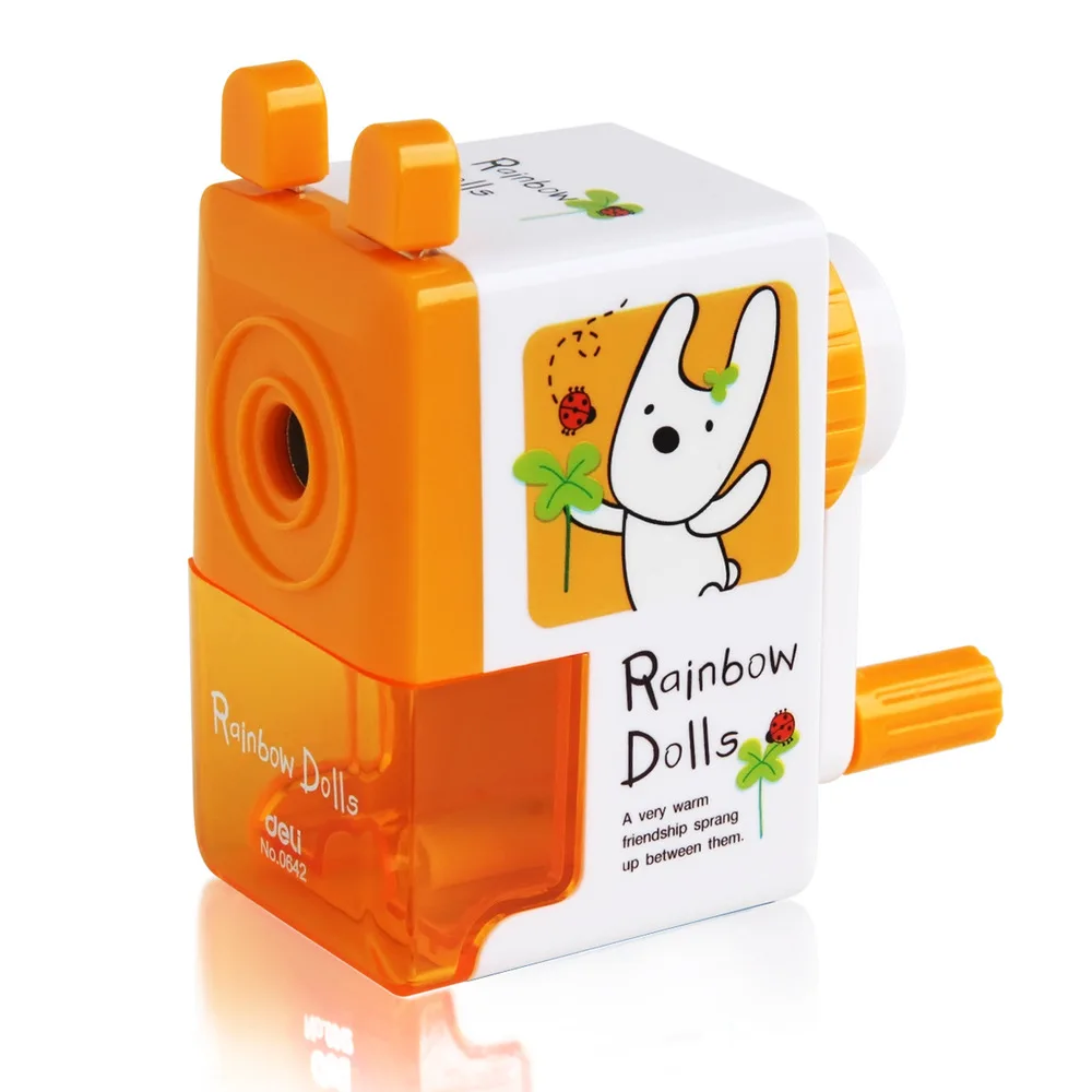 Deli 0642 students hand pencil sharpener genuine 90*42*50mm mechanical plastic Manual labor saving School supplies student used |