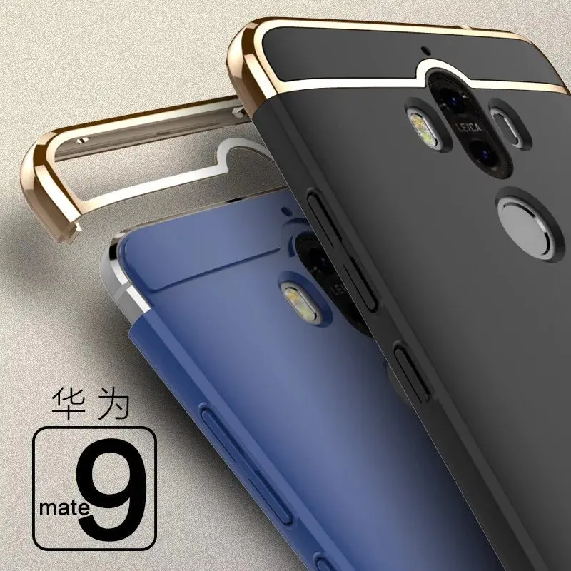 Fashion Hybrid Full Protect Electroplate 3 in 1 Hard PC Back Cover Case for Huawei P9 Plus Lite Mate 9 10 pro Phone Bag |