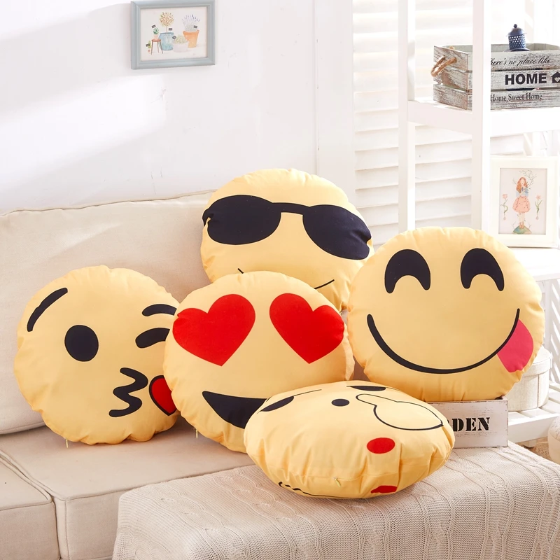 Кристальный мягкий плюшевый модный желтый смайлик декоративные подушки для дома