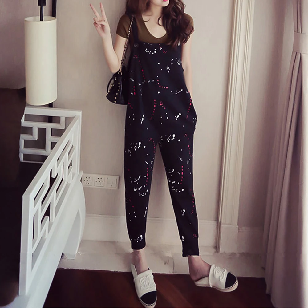 Плюс размер комбинезон для беременных и коричневые комплекты футболок черные