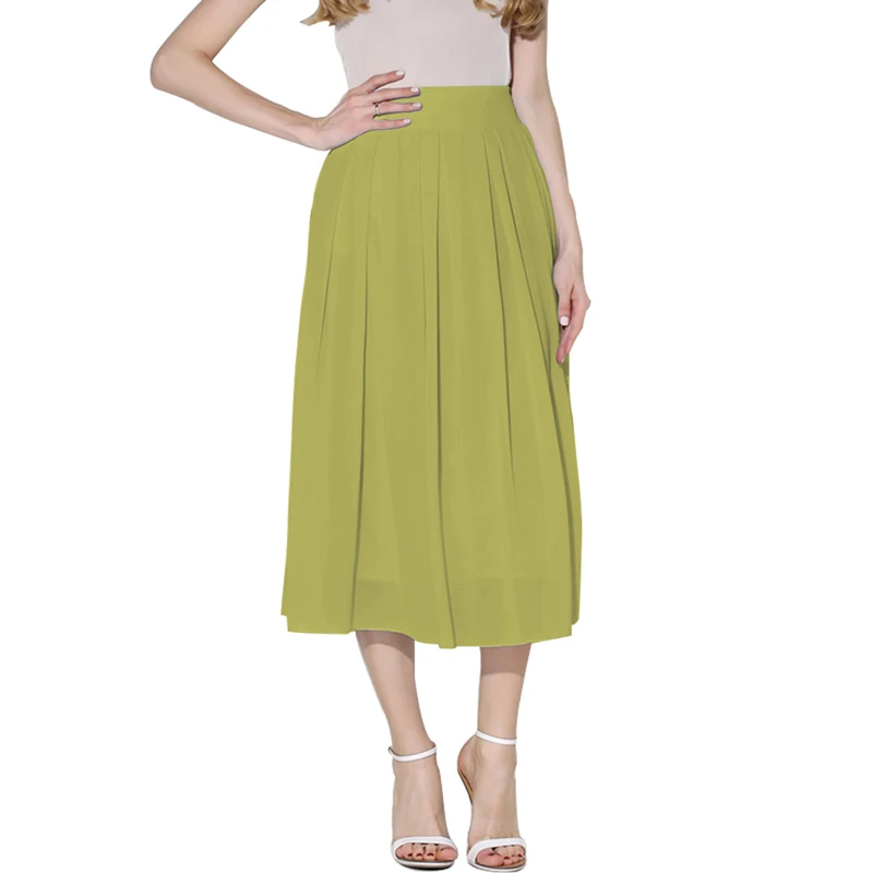 2017 летний новый стиль шифон юбки женщин высокой талии макси лето юбка упругие