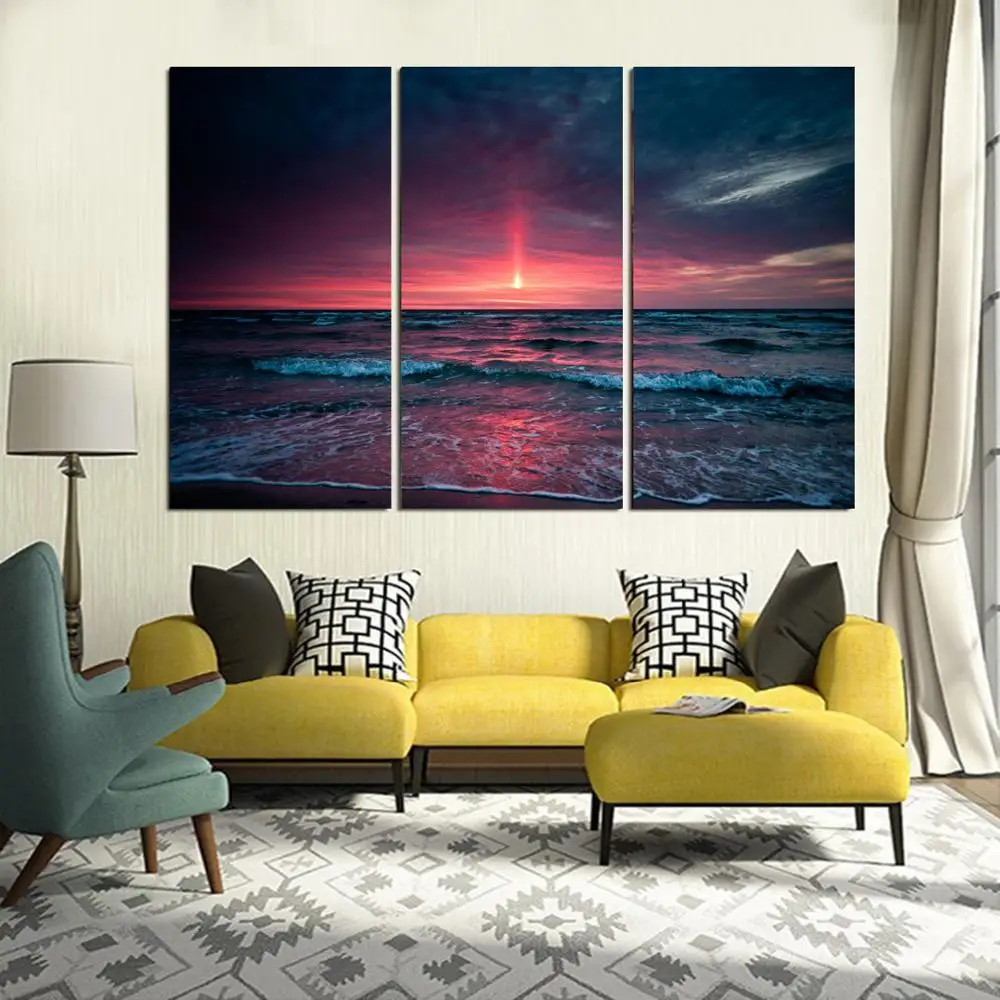 

Drop shipping 3 Panel printed painting Seascape painting Wall Art Picture Home Decoration Living Room Modern painting LS392