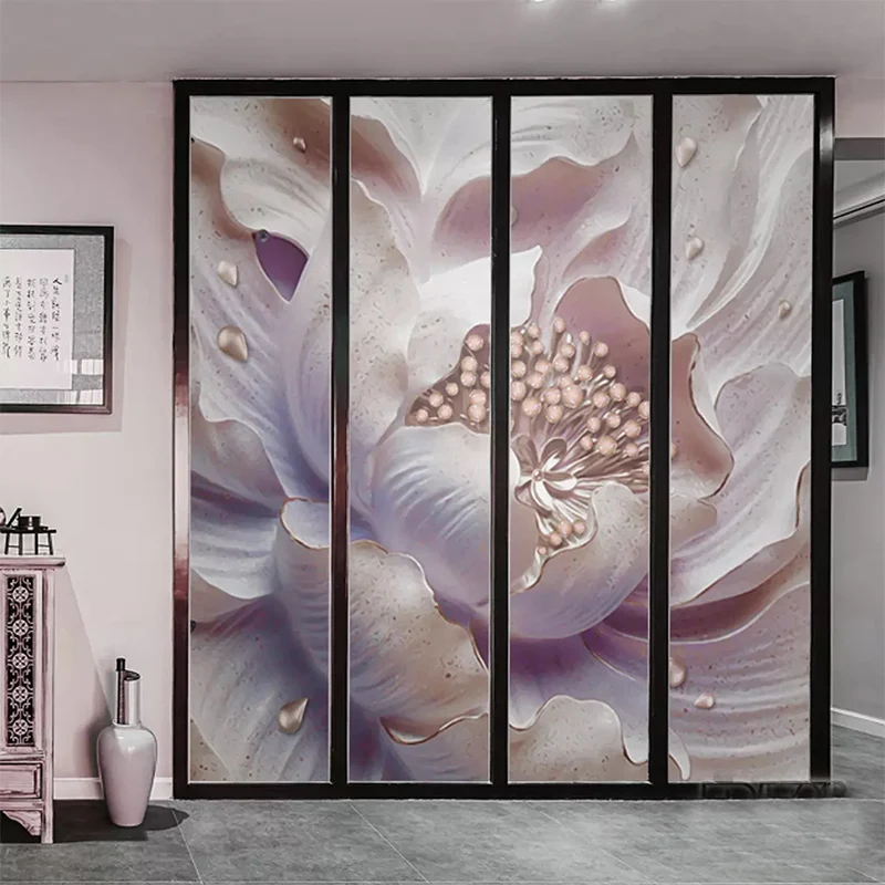 Настенные обои на заказ современные 3D стерео с изображением розовых цветов