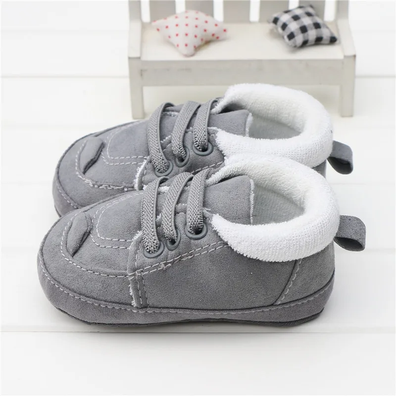 2016 осенне зимние детские ботинки цвета хаки на шнуровке теплая хлопковая обувь