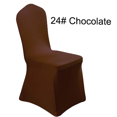 Chocolate 100 шт, Универсальный Белый эластичный спандекс, лайкра, декоративный стул, чехлы для свадьбы, вечеринки, банкета, отеля, дома, праздника - Цвет: Chocolate