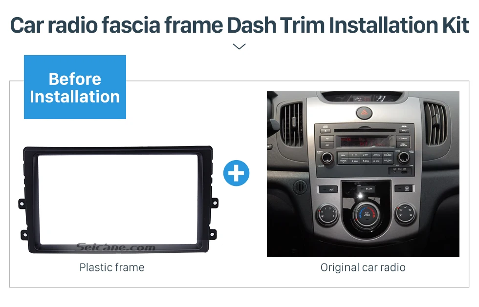 Seicane раздельный двойной Din автомобильный DVD Радио фасции стерео Рамка для KIA FORTE CD плеер отделка монтажная панель адаптер Черный