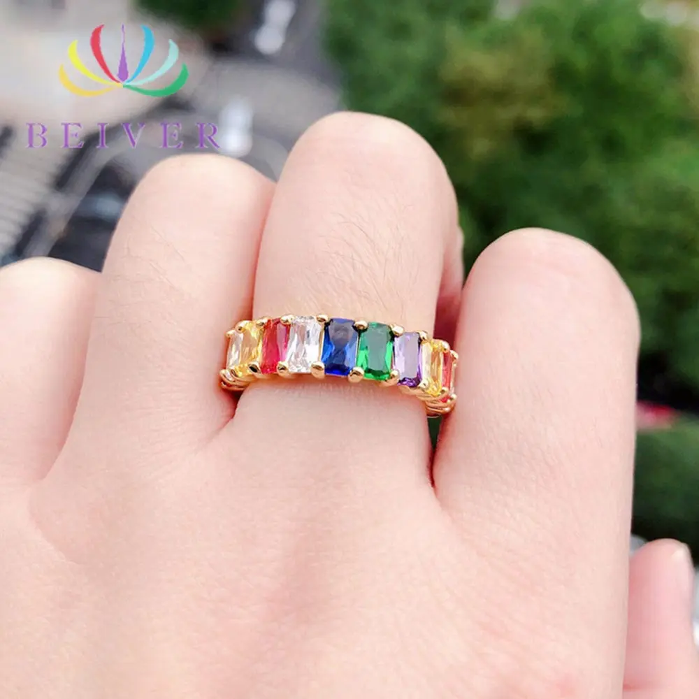 Женское Обручальное Кольцо Beiver разноцветное кольцо с кубическим цирконием 5