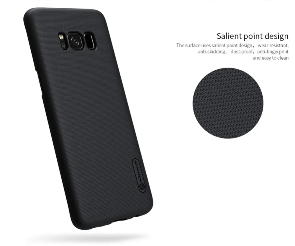 Nillkin для samsung galaxy s8 Защитный матовый чехол твердый пластиковый чехол на заднюю панель для galaxy s8 чехол s8 силиконовый чехол+ держатель для телефона