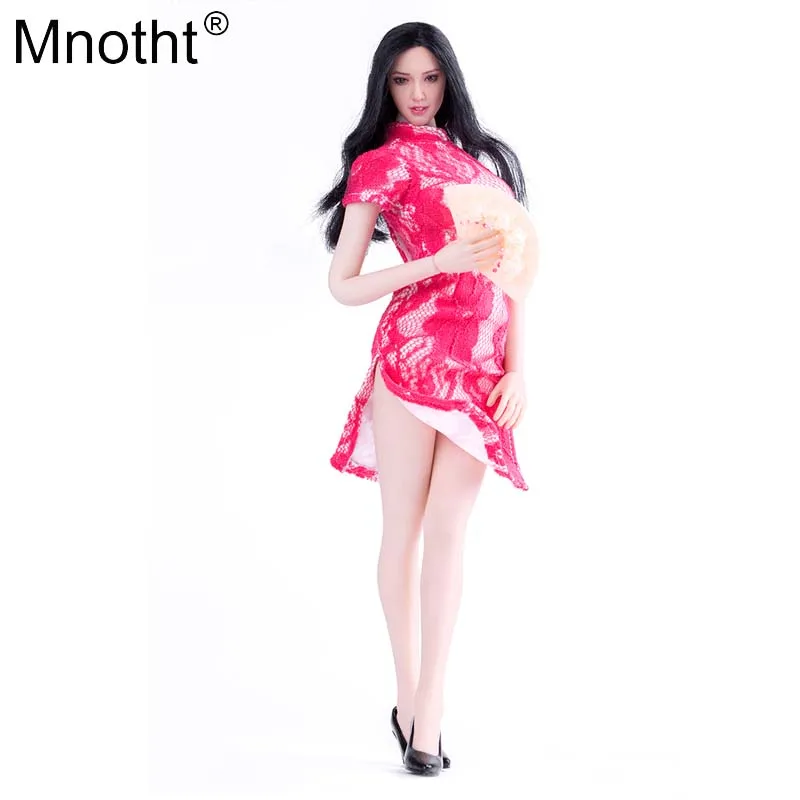 

Mnotht 1/6 Sexy Ancient Chinese Cheongsam Model Female Skirt Classical Red/Blue/green Dress Toy For 12in Soldier Action Figure c