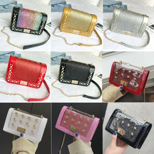 2019 женская прозрачная сумка из ПВХ через плечо с цепочкой на плечо|Женские