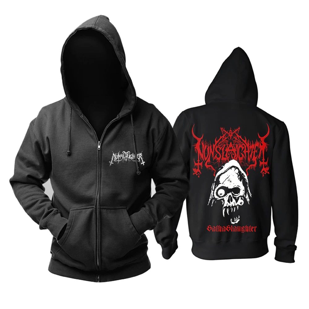 8 Designs Zipper Sweatshirt Nice Soft And Warm Wizard Nunslaughter Rock Black Hoodies Punk Death Metal Sudadera Demon Fleece