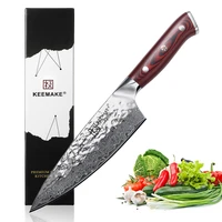 sunnecko high quality 6 5 chef knife hammer damascus steel aus 10 sharp blade kitchen knives g10 handle chefs cooking tools