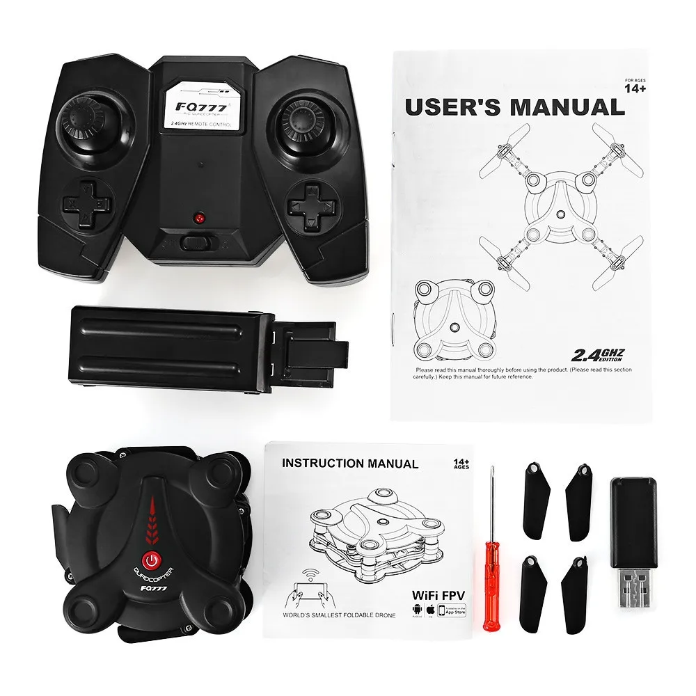 Upslon FQ17W мини складной карманный Дрон Квадрокоптер Wifi FPV камера 0.3MP 2 4G RC Вертолет