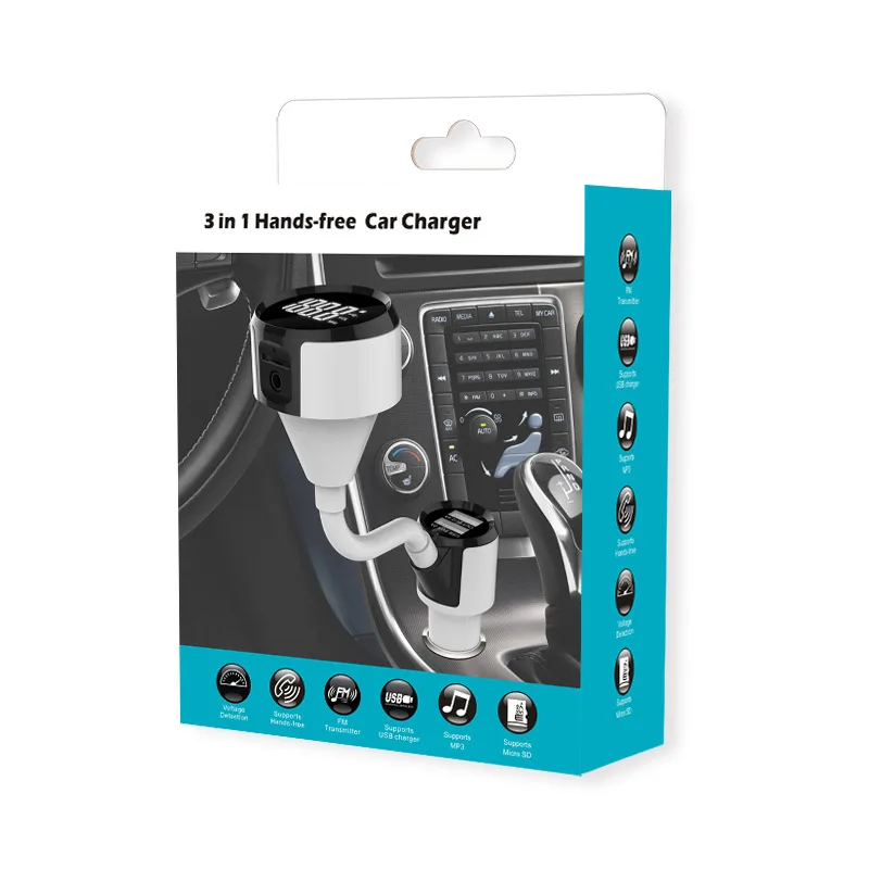 Автомобильный FM передатчик Bluetooth Aux автомобильный комплект громкой связи 4 2