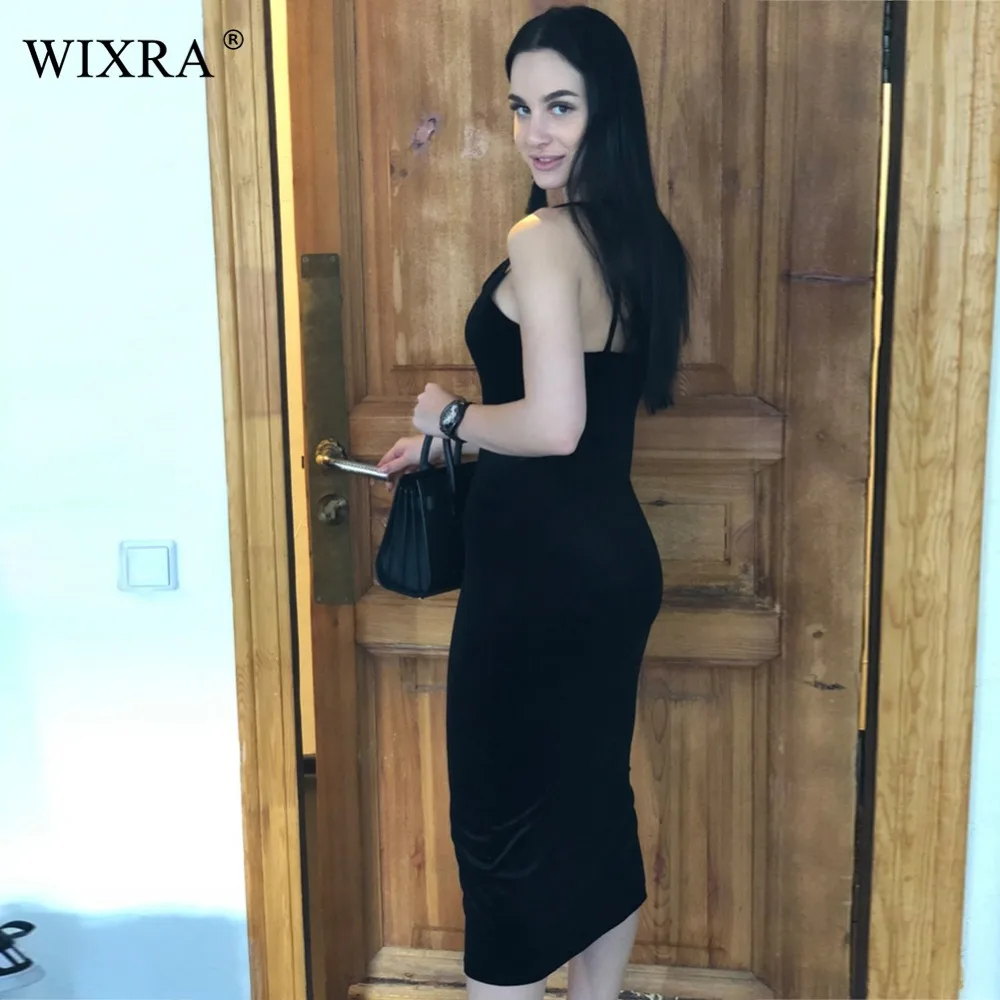 Женское бархатное платье на бретелях спагетти с разрезом сбоку|spaghetti strap dress|velvet