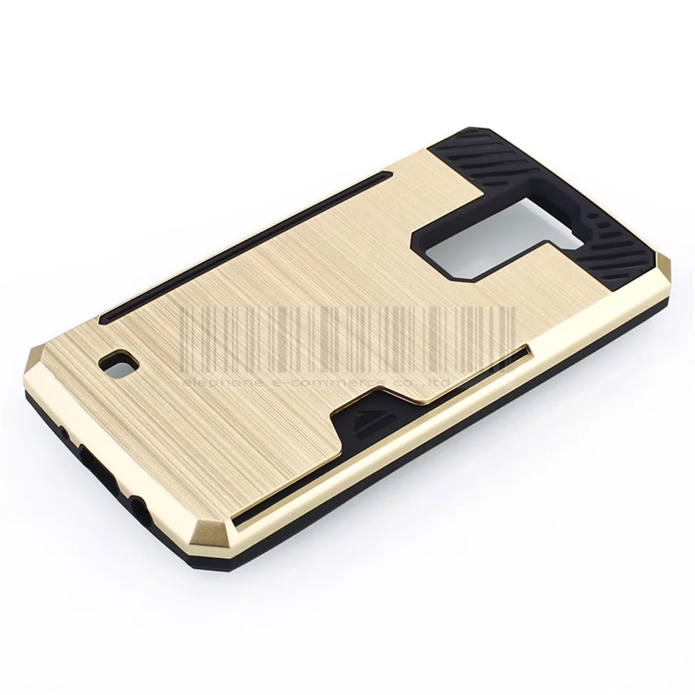 Anti-shock PC+Rubber Brush Card holder Hard Case Cover Fundas With Films+Stylus For LG K8 K350 K350E K350N/Escape 3/Phoenix 2 | Мобильные