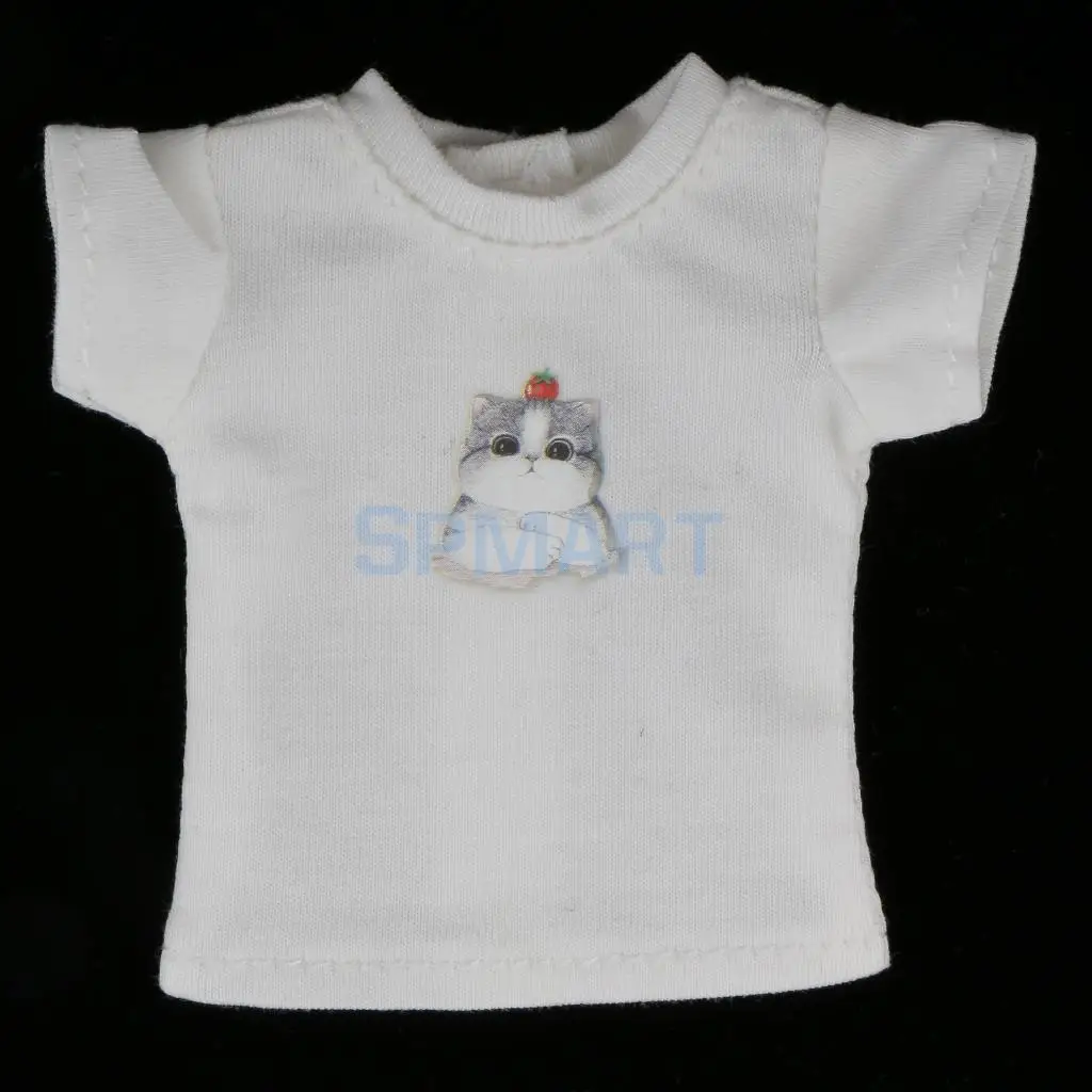 Симпатичная Модная хлопковая кукольная Футболка с принтом кота/кролика/вешалки