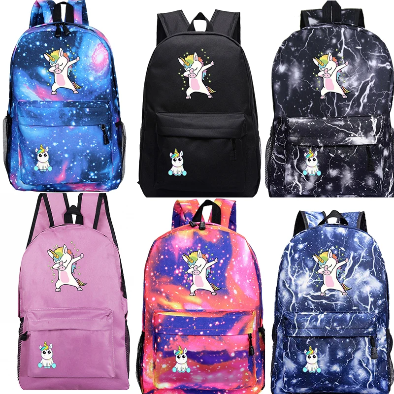 

Dabbing Unicorn Backpack Students Boys Girls Bags Fashion New Pattern Women Travel Mochila Teens Back to College Daily Rucksack