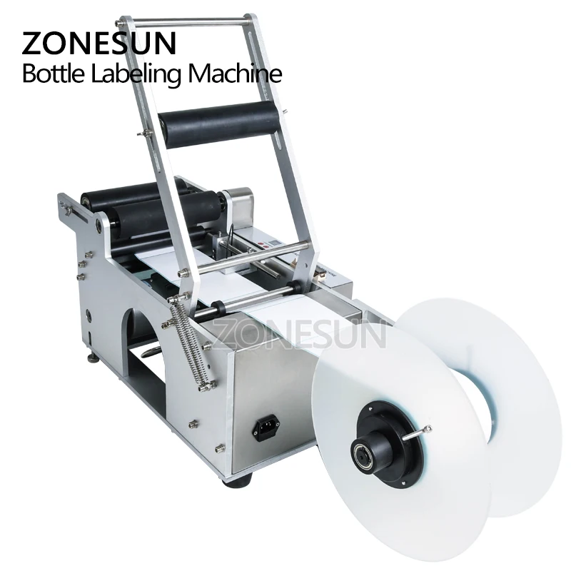 ZONEUN,, LT-50, полуавтоматическая наклейка, круглая бутылка, этикетка, трубка, этикетка, машина, Индивидуальная маркировка, 110 В/220 В